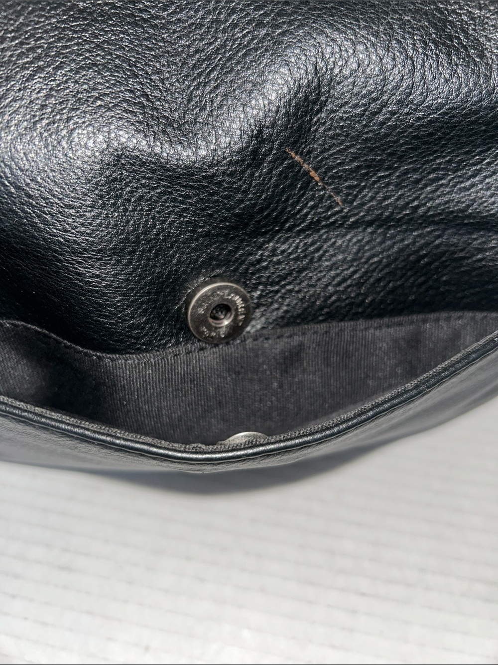 Beautiful Black Pebbled Leather Crossbody with Silver Logo - Picture 7 of 15